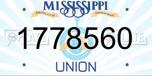 1778560 Mississippi License Plate