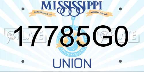 17785G0 Mississippi License Plate