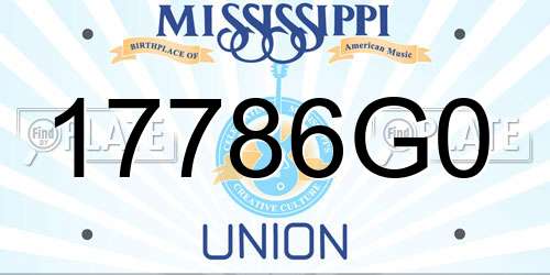 17786G0 Mississippi License Plate