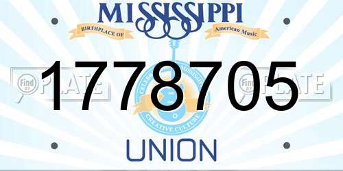 1778705 Mississippi License Plate