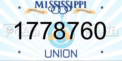 1778760 Mississippi License Plate