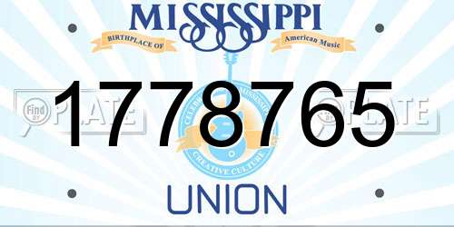 1778765 Mississippi License Plate