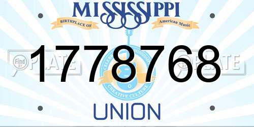 1778768 Mississippi License Plate
