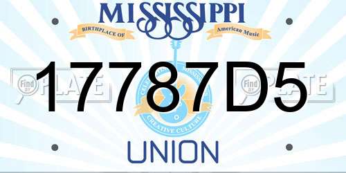 17787D5 Mississippi License Plate