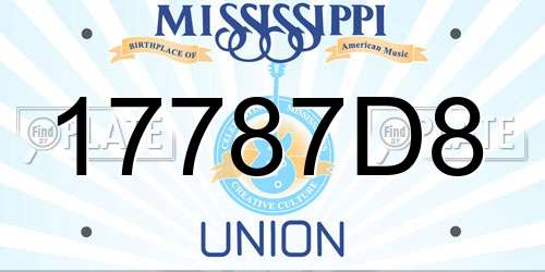 17787D8 Mississippi License Plate