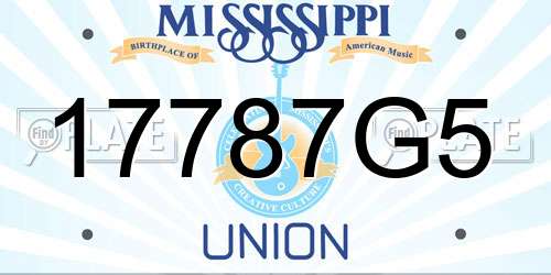 17787G5 Mississippi License Plate