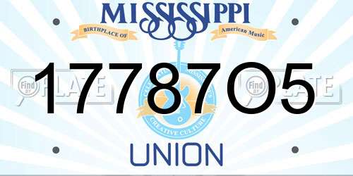 17787O5 Mississippi License Plate