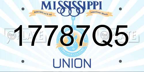 17787Q5 Mississippi License Plate