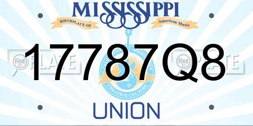 17787Q8 Mississippi License Plate