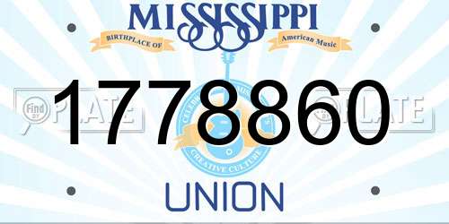 1778860 Mississippi License Plate