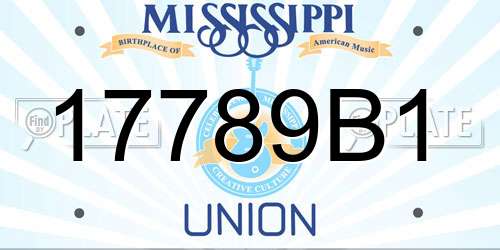 17789B1 Mississippi License Plate