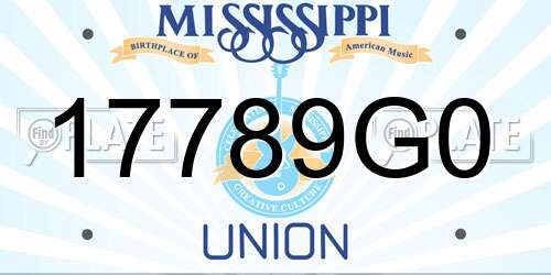 17789G0 Mississippi License Plate
