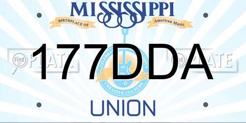 177DDA Mississippi License Plate