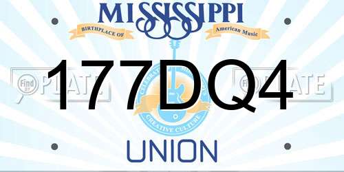 177DQ4 Mississippi License Plate