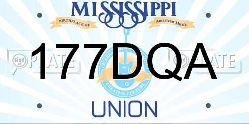 177DQA Mississippi License Plate