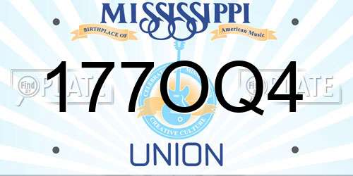 177OQ4 Mississippi License Plate