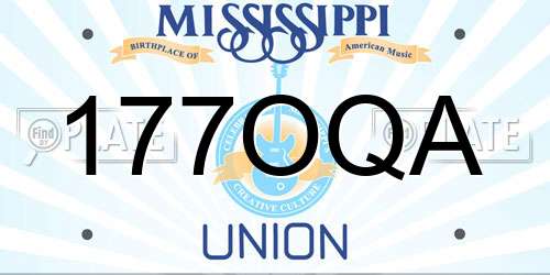 177OQA Mississippi License Plate
