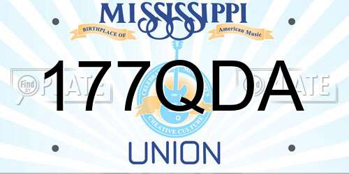 177QDA Mississippi License Plate