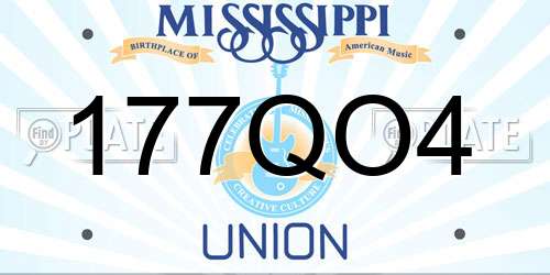 177QO4 Mississippi License Plate