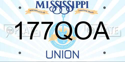 177QOA Mississippi License Plate