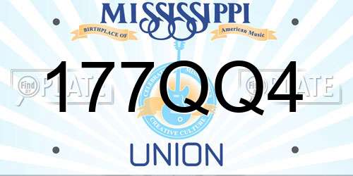 177QQ4 Mississippi License Plate