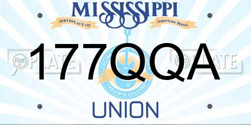 177QQA Mississippi License Plate