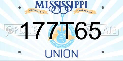 177T65 Mississippi License Plate