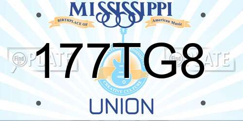 177TG8 Mississippi License Plate