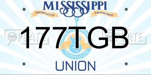 177TGB Mississippi License Plate
