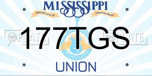 177TGS Mississippi License Plate