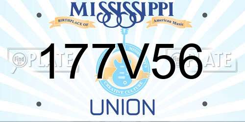 177V56 Mississippi License Plate
