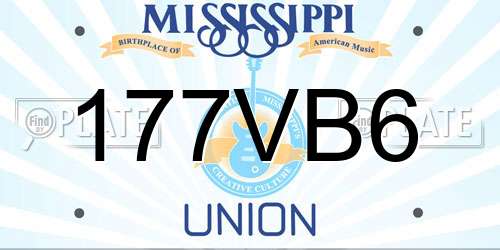 177VB6 Mississippi License Plate