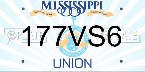 177VS6 Mississippi License Plate