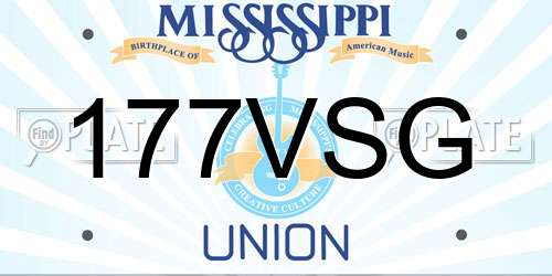 177VSG Mississippi License Plate