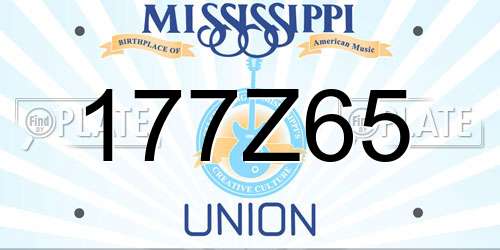 177Z65 Mississippi License Plate