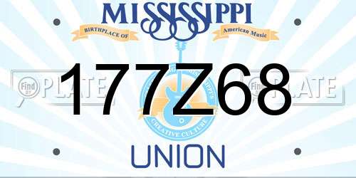 177Z68 Mississippi License Plate
