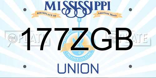 177ZGB Mississippi License Plate