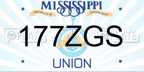 177ZGS Mississippi License Plate