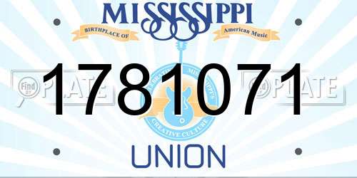 1781071 Mississippi License Plate