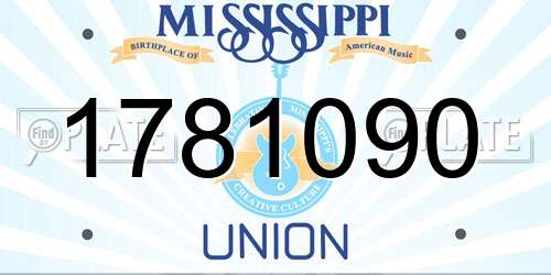 1781090 Mississippi License Plate