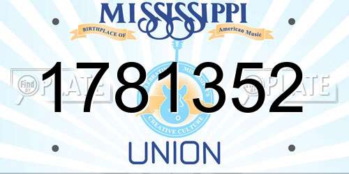 1781352 Mississippi License Plate