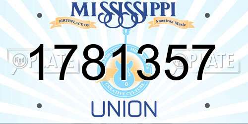 1781357 Mississippi License Plate