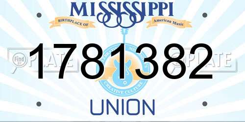 1781382 Mississippi License Plate