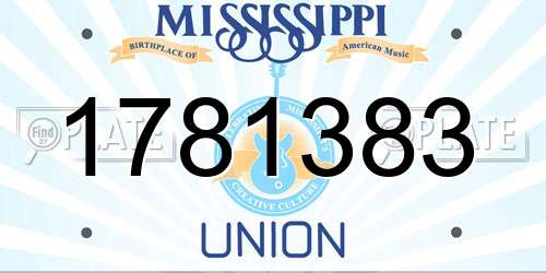 1781383 Mississippi License Plate