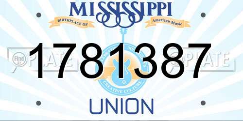 1781387 Mississippi License Plate