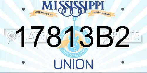 17813B2 Mississippi License Plate