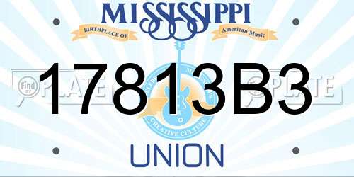 17813B3 Mississippi License Plate