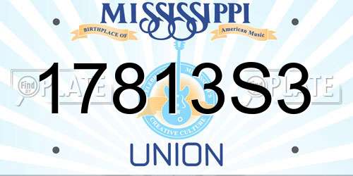17813S3 Mississippi License Plate