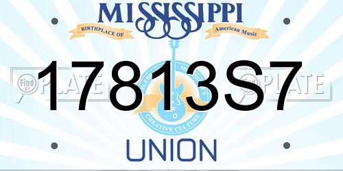 17813S7 Mississippi License Plate