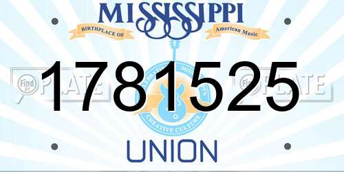 1781525 Mississippi License Plate
